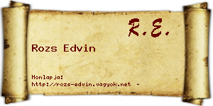 Rozs Edvin névjegykártya